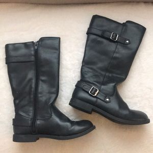 EUC Girls Black Buckle Boots